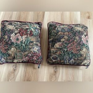 Vintage newport floral tapestry pillows